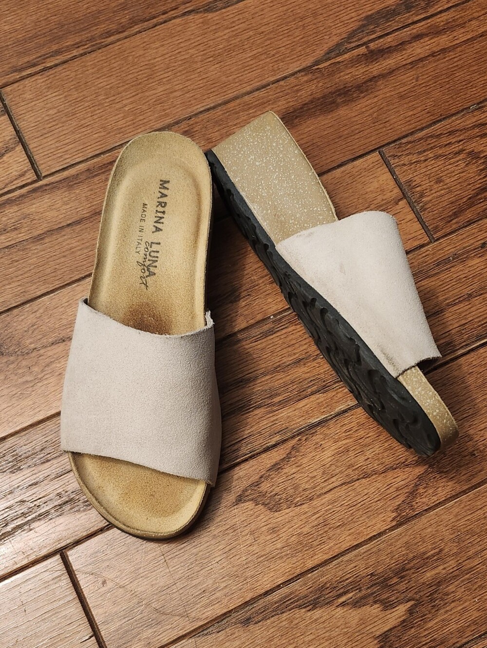 Marina Luna Comfort Italian Made Suede Wedge Women's Sandals Size 7‎